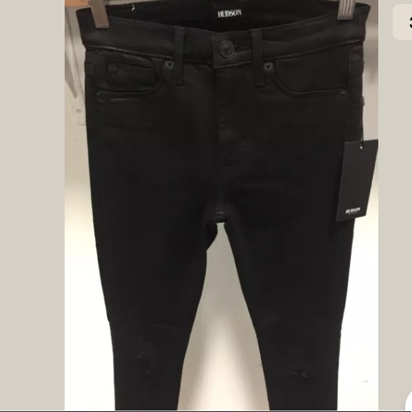 $205 NWT HUDSON high waist Barbara super skinny 10” front rise wax WH407TEN - Picture 8 of 8